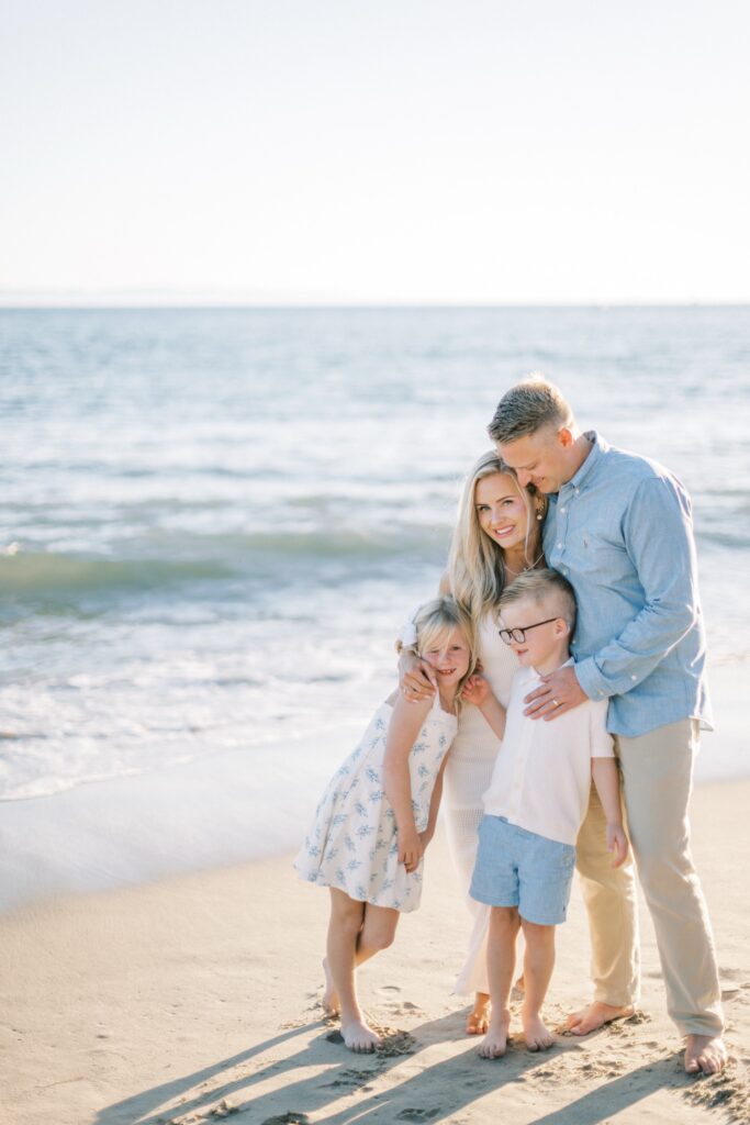 
What to Wear for Family Photos (Family of 4 Outfit Ideas + Style Guide), family of four outfit ideas for outdoor photos, coordinated family photo outfits in neutral tones, what to wear for family photos with soft color palette, casual family outfits with denim and neutrals, fall family photo outfits with warm colors and layers, summer family photo outfits with light fabrics, cozy winter family outfits with textures, neutral outfit ideas for family photoshoot, family of four photoshoot outfit 