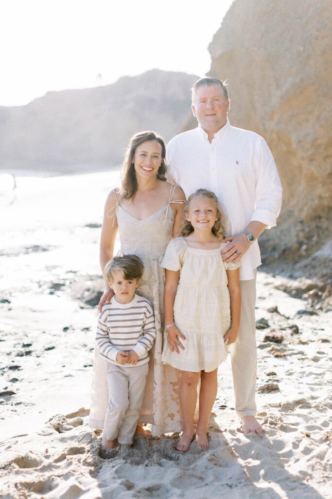 
What to Wear for Family Photos (Family of 4 Outfit Ideas + Style Guide), family of four outfit ideas for outdoor photos, coordinated family photo outfits in neutral tones, what to wear for family photos with soft color palette, casual family outfits with denim and neutrals, fall family photo outfits with warm colors and layers, summer family photo outfits with light fabrics, cozy winter family outfits with textures, neutral outfit ideas for family photoshoot, family of four photoshoot outfit 