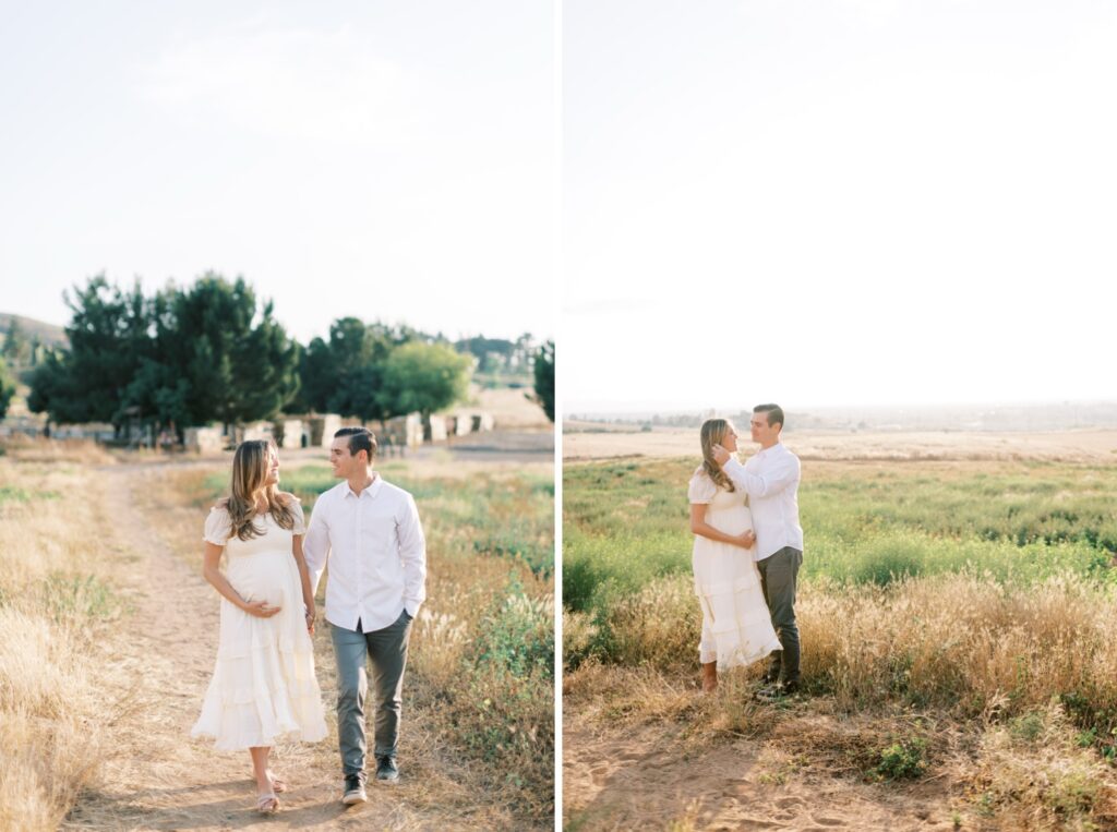 Ventura County maternity photos at the beach during golden hour, pregnant mother in flowing neutral dress at Oxnard Beach Park, coastal maternity photography inspiration in Southern California, what to wear for maternity photos in Ventura County, luxury maternity session near Ojai and Ventura beaches, romantic pregnancy photos with soft natural light, California maternity photographer capturing emotional motherhood moments outdoors, ventura county maternity, ventura county maternity photographer